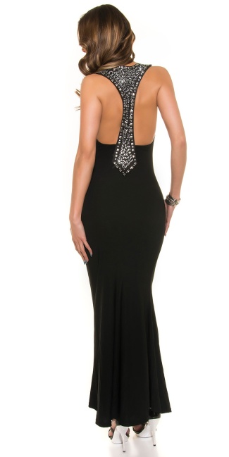 Dress with Rivets and Strass Black